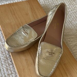 Kate Spade Shimmering Gold Loafers